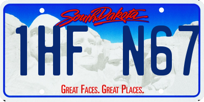 SD license plate 1HFN67