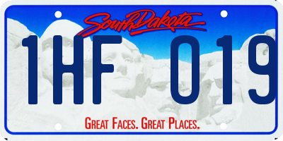SD license plate 1HFO19