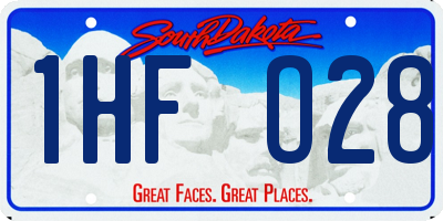 SD license plate 1HFO28