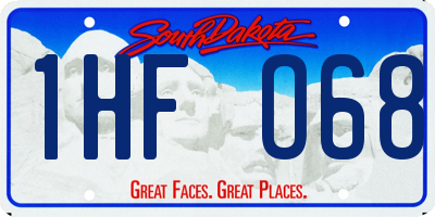 SD license plate 1HFO68
