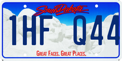 SD license plate 1HFQ44