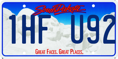 SD license plate 1HFU92