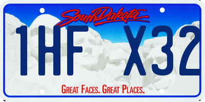 SD license plate 1HFX32