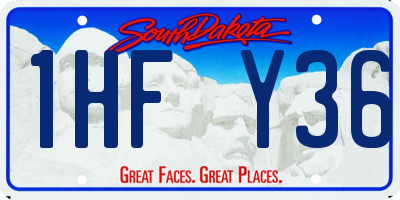 SD license plate 1HFY36