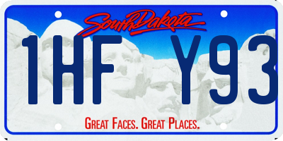 SD license plate 1HFY93