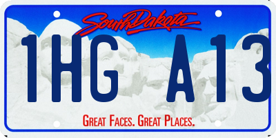 SD license plate 1HGA13