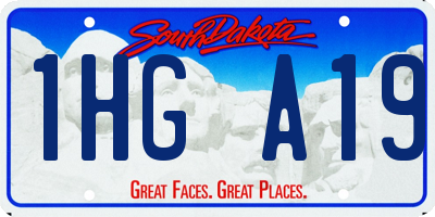 SD license plate 1HGA19
