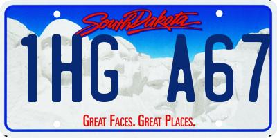 SD license plate 1HGA67