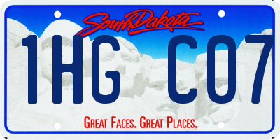 SD license plate 1HGC07