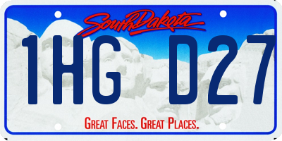 SD license plate 1HGD27