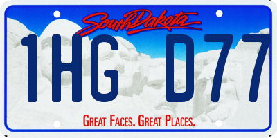 SD license plate 1HGD77