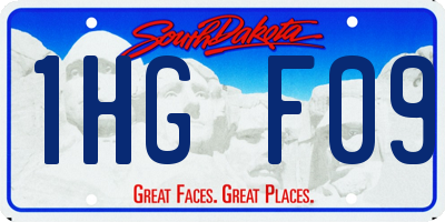 SD license plate 1HGF09