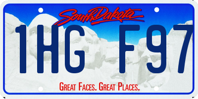 SD license plate 1HGF97