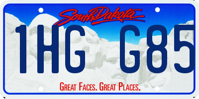 SD license plate 1HGG85