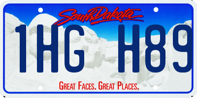 SD license plate 1HGH89