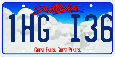 SD license plate 1HGI36