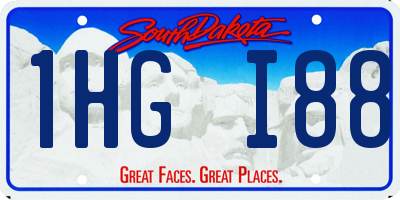 SD license plate 1HGI88