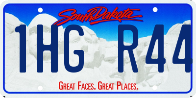 SD license plate 1HGR44