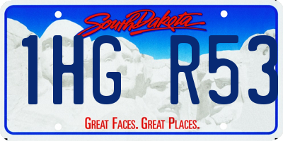 SD license plate 1HGR53