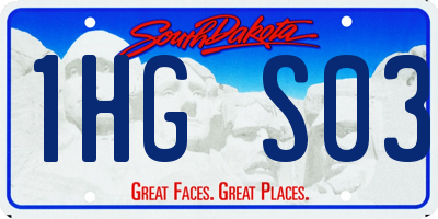SD license plate 1HGS03