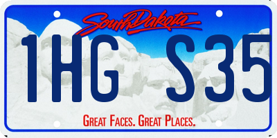 SD license plate 1HGS35