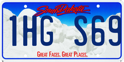 SD license plate 1HGS69