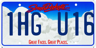 SD license plate 1HGU16