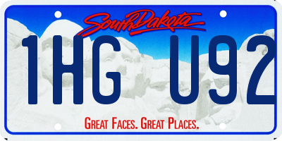 SD license plate 1HGU92