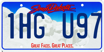 SD license plate 1HGU97