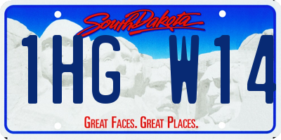 SD license plate 1HGW14