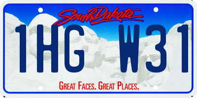 SD license plate 1HGW31