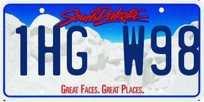 SD license plate 1HGW98