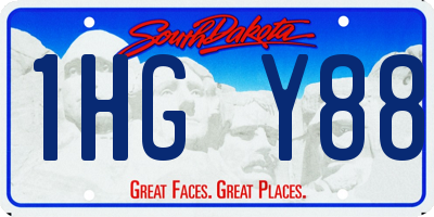 SD license plate 1HGY88