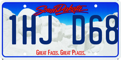 SD license plate 1HJD68