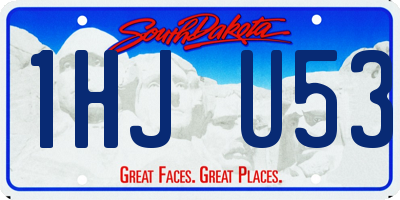 SD license plate 1HJU53