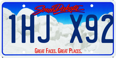 SD license plate 1HJX92