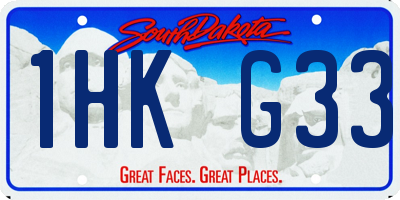SD license plate 1HKG33