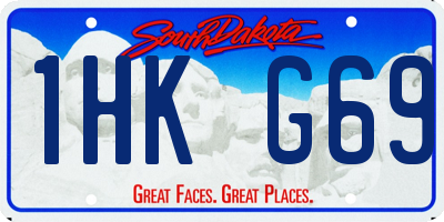 SD license plate 1HKG69