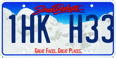 SD license plate 1HKH33
