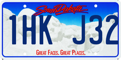 SD license plate 1HKJ32