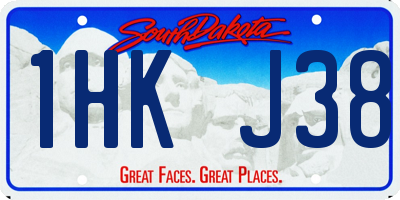 SD license plate 1HKJ38