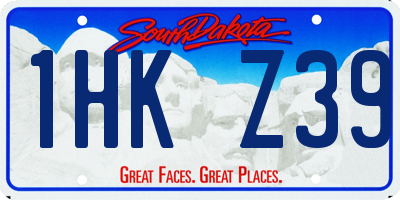 SD license plate 1HKZ39