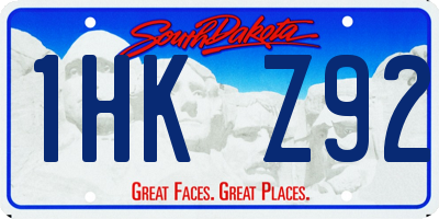SD license plate 1HKZ92