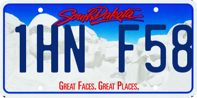 SD license plate 1HNF58