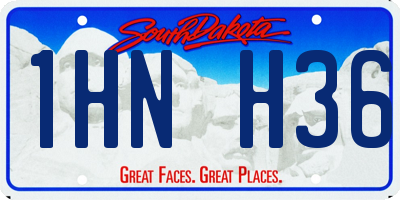 SD license plate 1HNH36