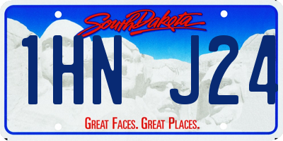 SD license plate 1HNJ24