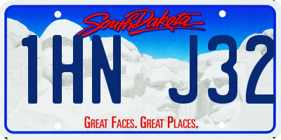 SD license plate 1HNJ32