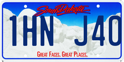 SD license plate 1HNJ40