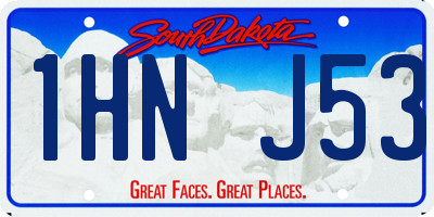 SD license plate 1HNJ53