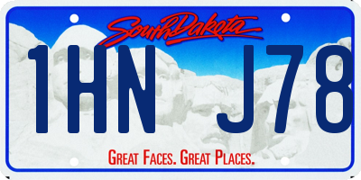 SD license plate 1HNJ78